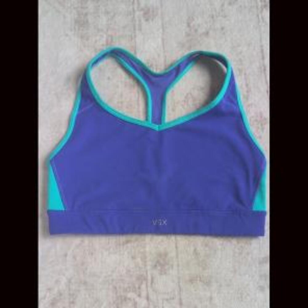 VSX Teal-Trim Purple/BLUE Racerback Sports Bra
